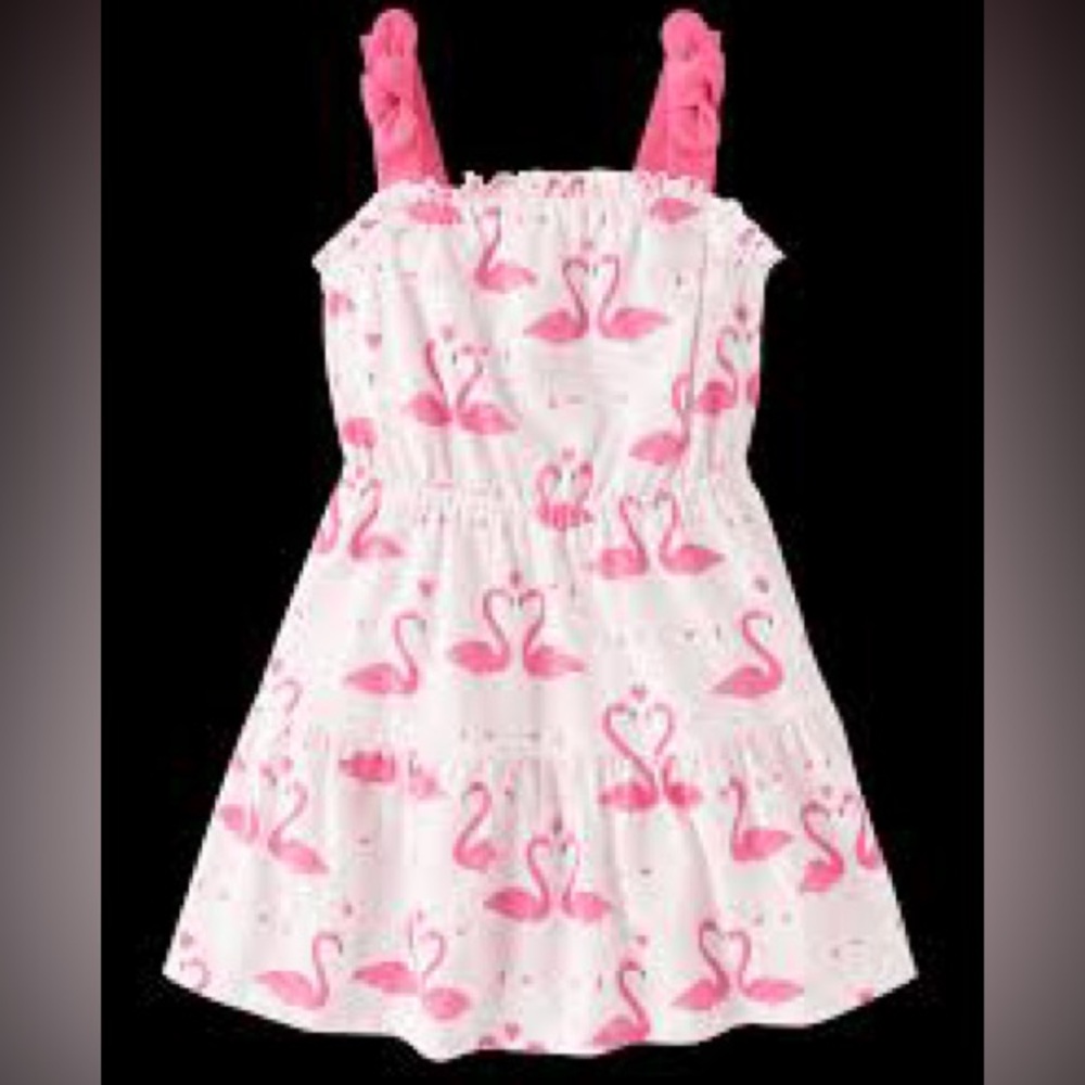 Pink Flamingo Print Dress
